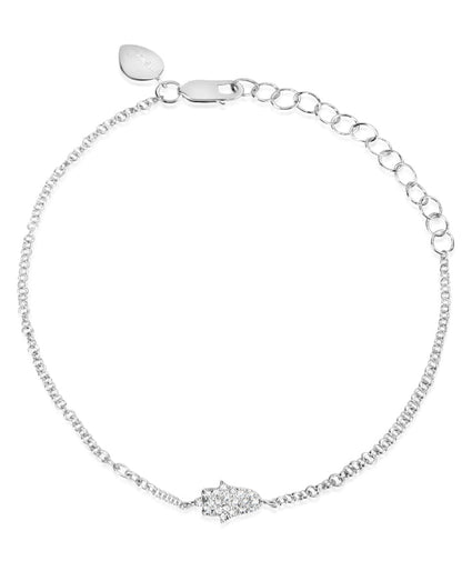 Meira T. 14K White Gold Hamsa Hand Diamond Bracelet