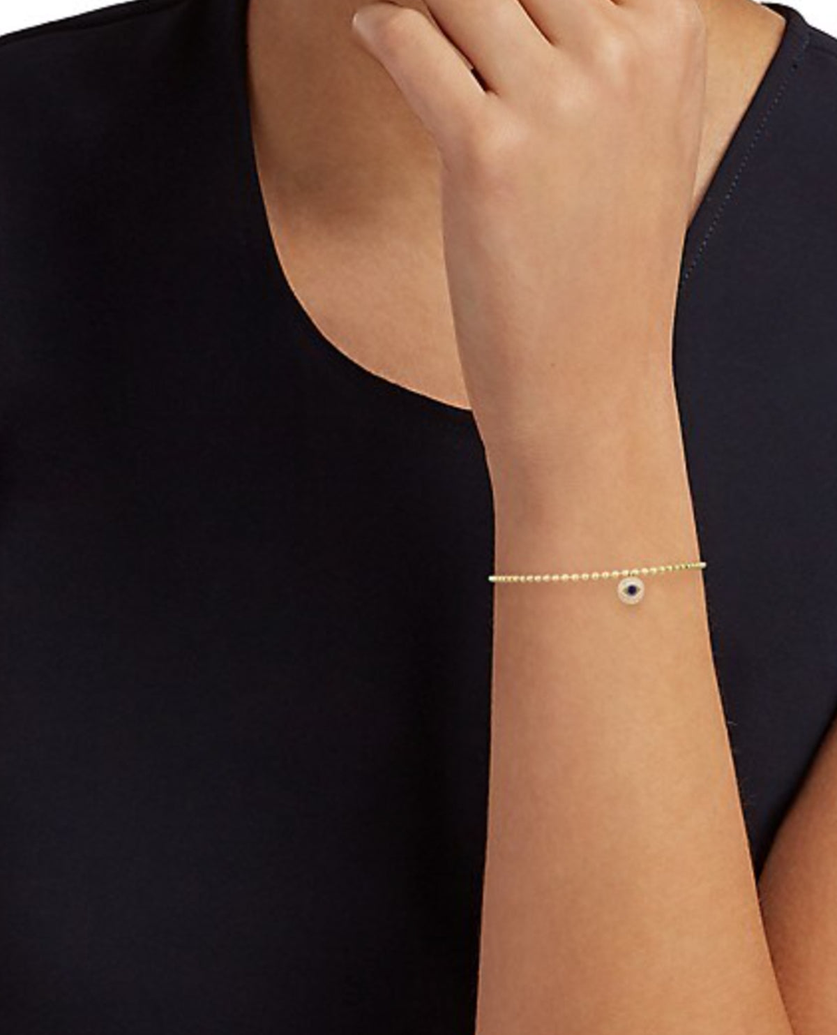 Meira T 1B6941/YB 14K Yellow Gold Evil Eye Bracelet with Sapphire & Diamonds