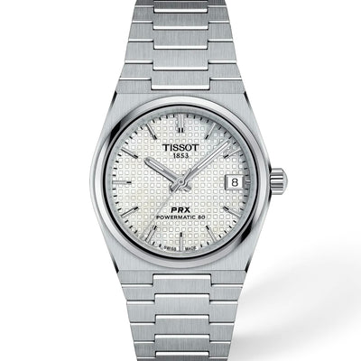 Tissot T137.207.11.111.00 PRX 35mm Swiss Automatic Watch with Mother of Pearl Dial, Powermatic 80