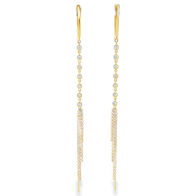 Meira T 1E8505/Y 14K Yellow Gold Long Tassel Duster Drop Earrings