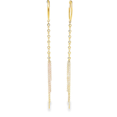 Meira T 1E8505/Y 14K Yellow Gold Long Tassel Duster Drop Earrings