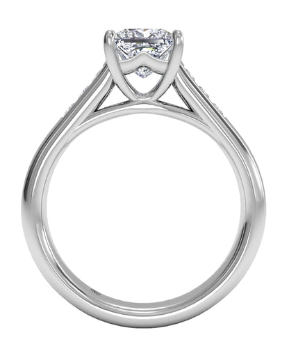 Ritani 1PCZ1193 Classic Collection Princess Cut Engagement Ring Setting for 5.5 Millimeter Princess Cut Stone