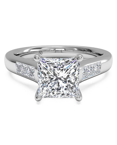 Ritani 1PCZ1193 Classic Collection Princess Cut Engagement Ring Setting for 5.5 Millimeter Princess Cut Stone