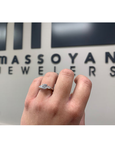 Ritani 1RZ1010 14K White Gold Engagement Ring Setting for 6.5 Millimeter Round Center Stone