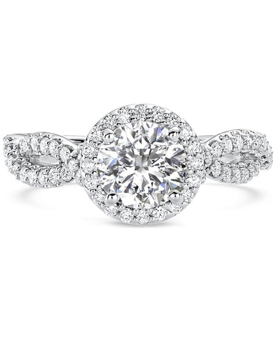 Ritani 1RZ1318 14k White Gold Engagement Ring Setting for Round Center Stone