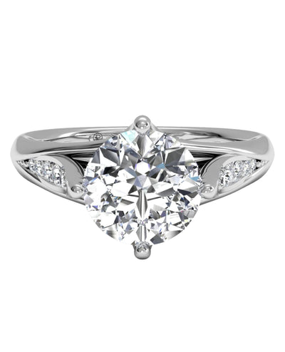 Ritani 1RZ1379CR14WG 14K White Gold Tulip Engagement Ring Setting 0.08 Carats