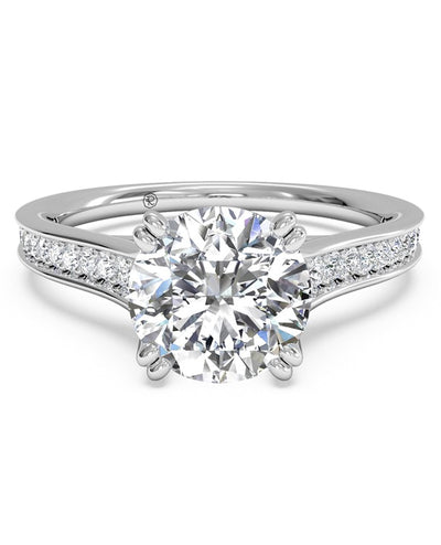 Ritani 1RZ2493 14k White Gold Engagement Ring Setting for Round Center Stone