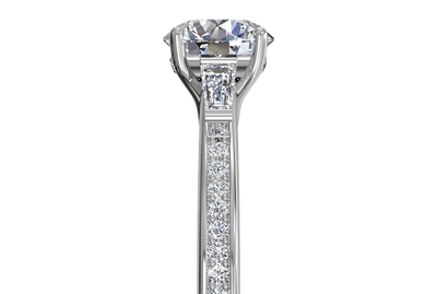 Ritani 1RZ3051 14k White Gold Engagement Ring Setting for 6.5 Millimeter Round Center Stone