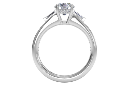 Ritani 1RZ3051 14k White Gold Engagement Ring Setting for 6.5 Millimeter Round Center Stone