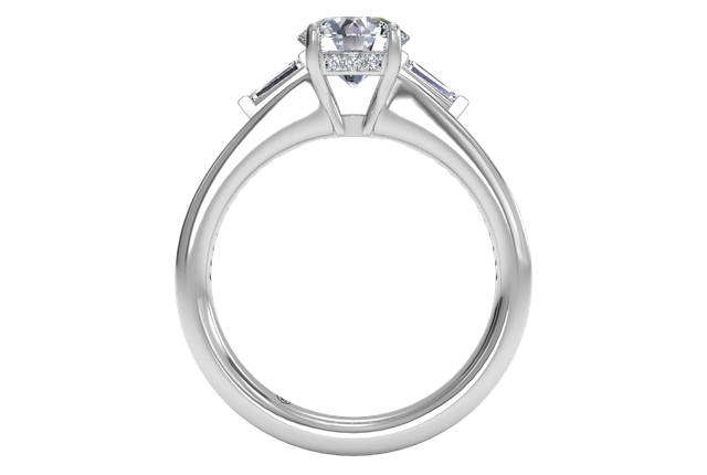 Ritani 1RZ3051 14k White Gold Engagement Ring Setting for 6.5 Millimeter Round Center Stone
