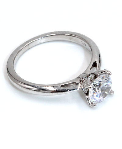 Ritani 1RZ3279 14K White Gold Engagement Ring Setting for Round Solitaire Diamond