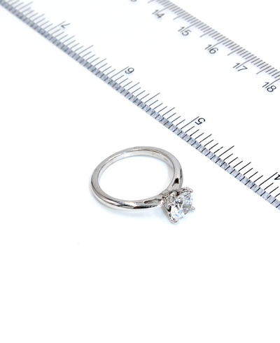 Ritani 1RZ3279 14K White Gold Engagement Ring Setting for Round Solitaire Diamond