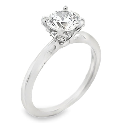 Ritani 1RZ3279 14K White Gold Engagement Ring Setting for Round Solitaire Diamond