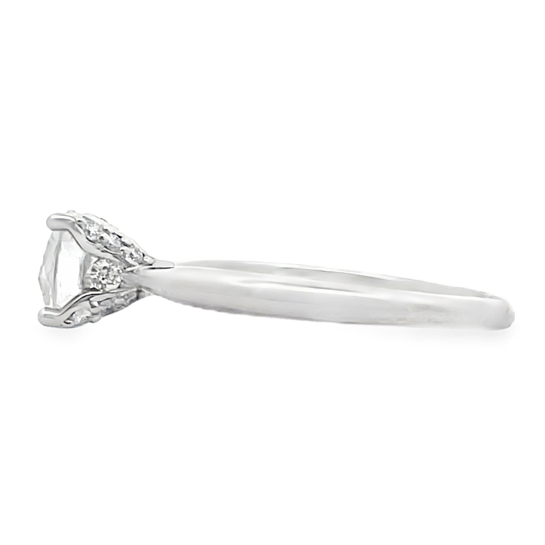 Ritani 1RZ3279 14K White Gold Engagement Ring Setting for Round Solitaire Diamond