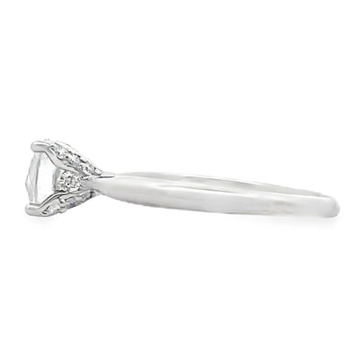 Ritani 1RZ3279 14K White Gold Engagement Ring Setting for Round Solitaire Diamond