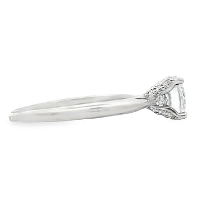 Ritani 1RZ3279 14K White Gold Engagement Ring Setting for Round Solitaire Diamond