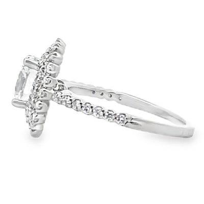 Ritani 1RZ336 14K White Gold Double Halo Engagement Ring Setting for 7.5 Millimeter Round Center Stone