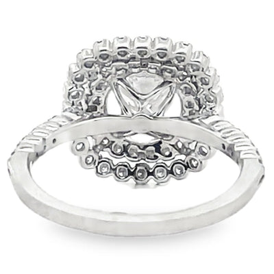 Ritani 1RZ336 14K White Gold Double Halo Engagement Ring Setting for 7.5 Millimeter Round Center Stone