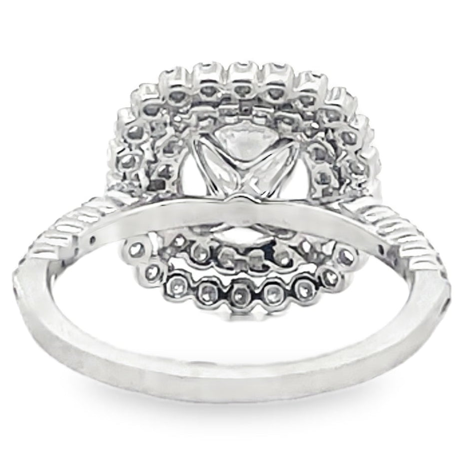 Ritani 1RZ336 14K White Gold Double Halo Engagement Ring Setting for 7.5 Millimeter Round Center Stone
