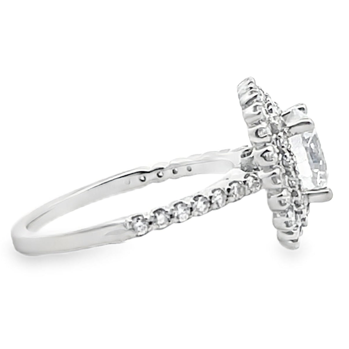 Ritani 1RZ336 14K White Gold Double Halo Engagement Ring Setting for 7.5 Millimeter Round Center Stone