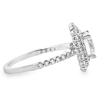 Ritani 1RZ336 14K White Gold Double Halo Engagement Ring Setting for 7.5 Millimeter Round Center Stone