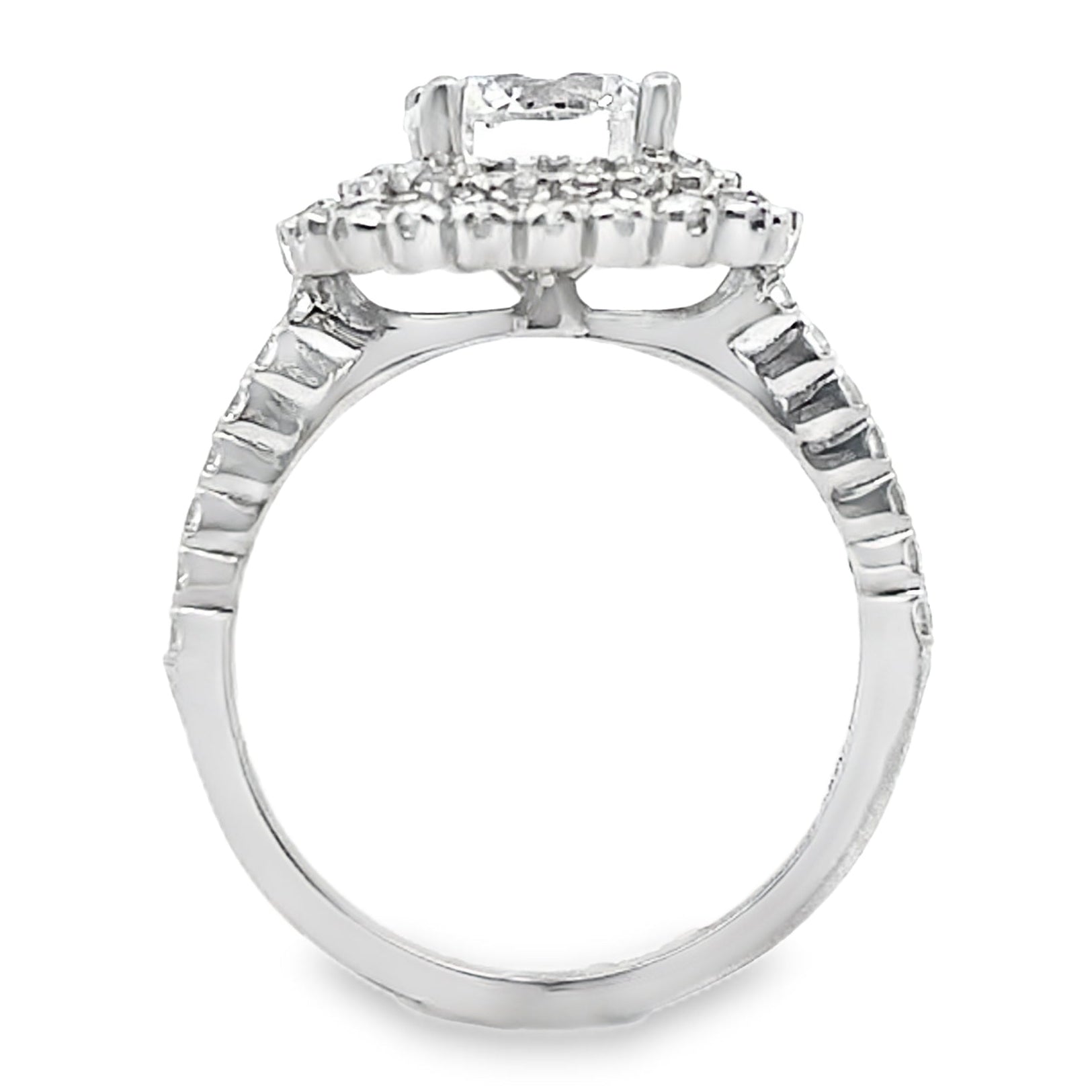 Ritani 1RZ336 14K White Gold Double Halo Engagement Ring Setting for 7.5 Millimeter Round Center Stone