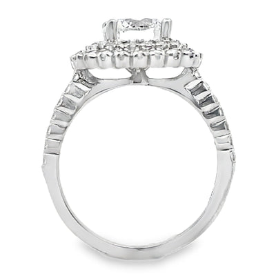 Ritani 1RZ336 14K White Gold Double Halo Engagement Ring Setting for 7.5 Millimeter Round Center Stone