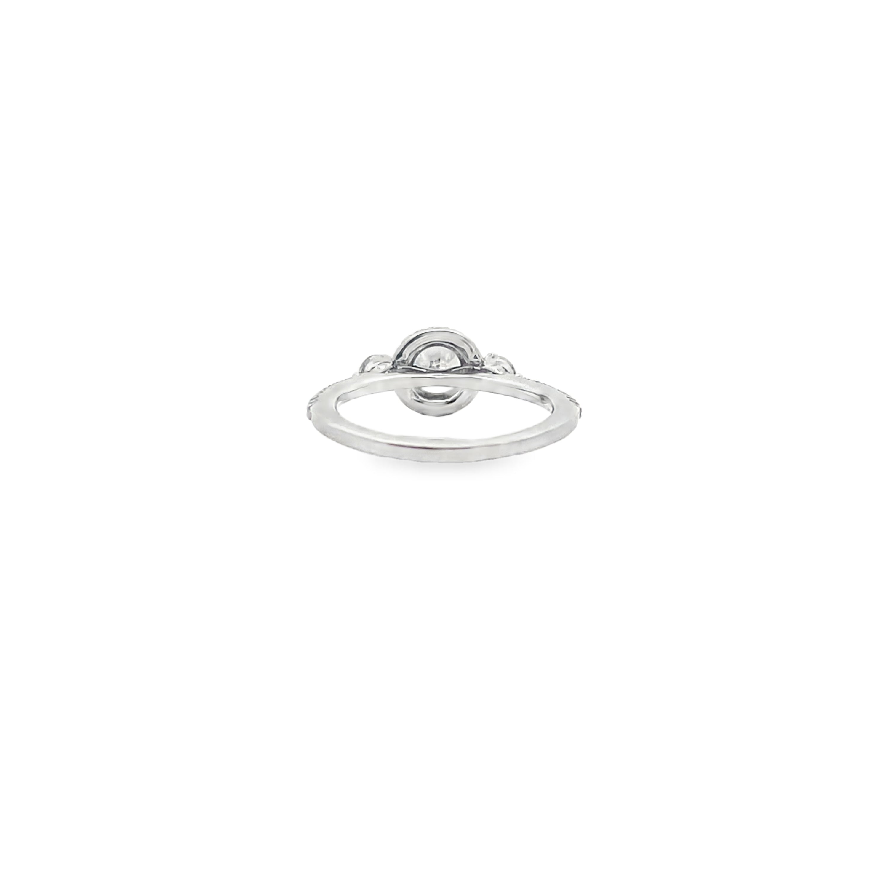 Ritani 1RZ3701BRWG Bella Vita Three Stone Halo Engagement Ring Setting for 6 Millimeter Round Stone