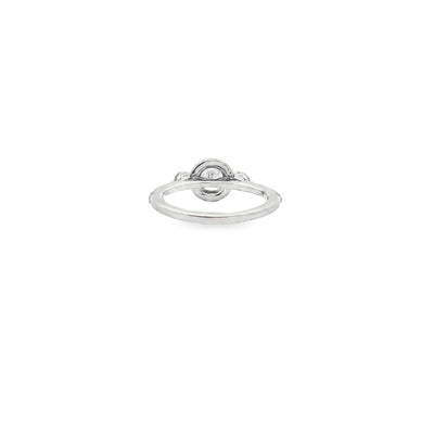 Ritani 1RZ3701BRWG Bella Vita Three Stone Halo Engagement Ring Setting for 6 Millimeter Round Stone
