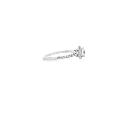 Ritani 1RZ3701BRWG Bella Vita Three Stone Halo Engagement Ring Setting for 6 Millimeter Round Stone