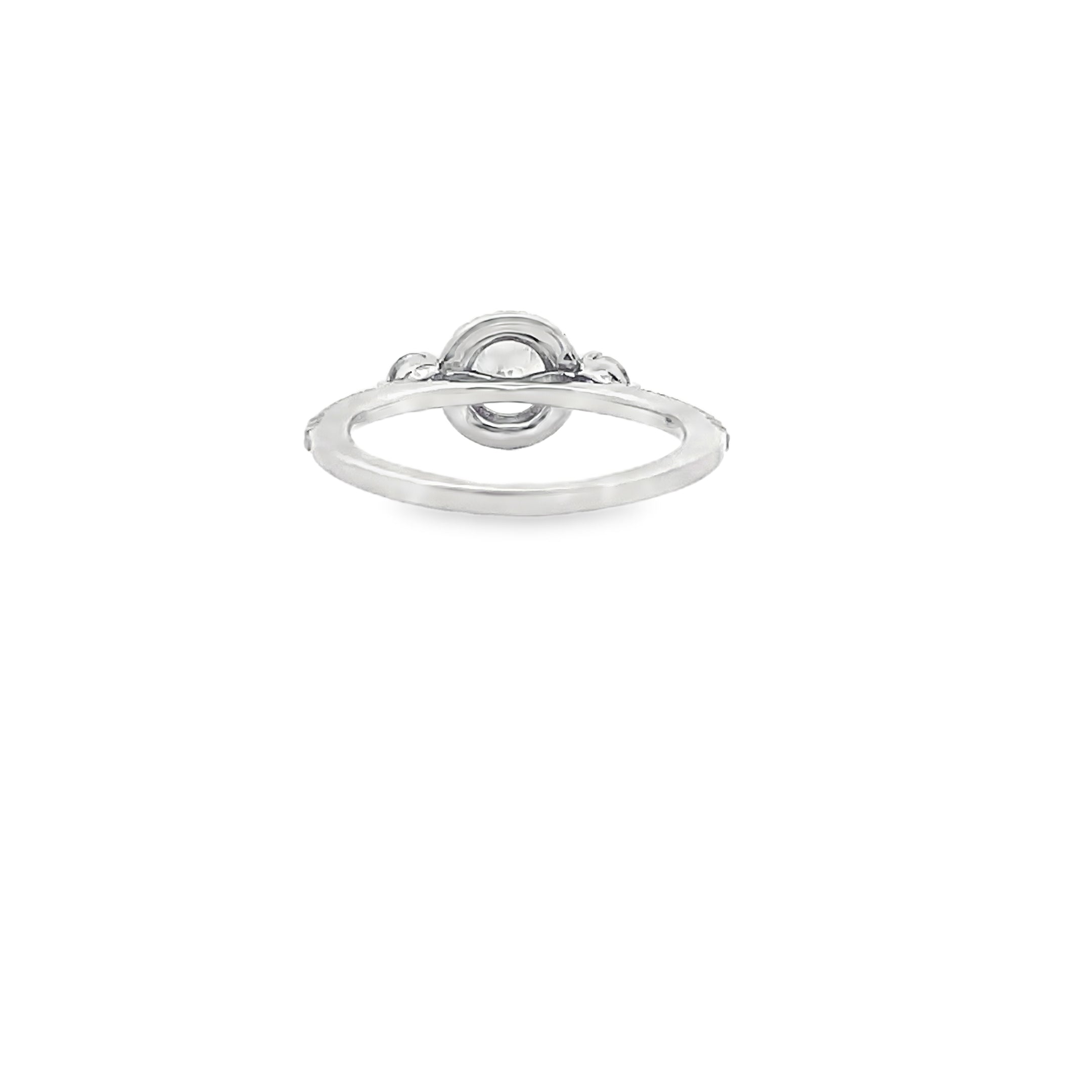 Ritani 1RZ3701BRWG Bella Vita Three Stone Halo Engagement Ring Setting for 6 Millimeter Round Stone