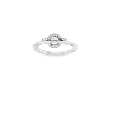 Ritani 1RZ3701BRWG Bella Vita Three Stone Halo Engagement Ring Setting for 6 Millimeter Round Stone