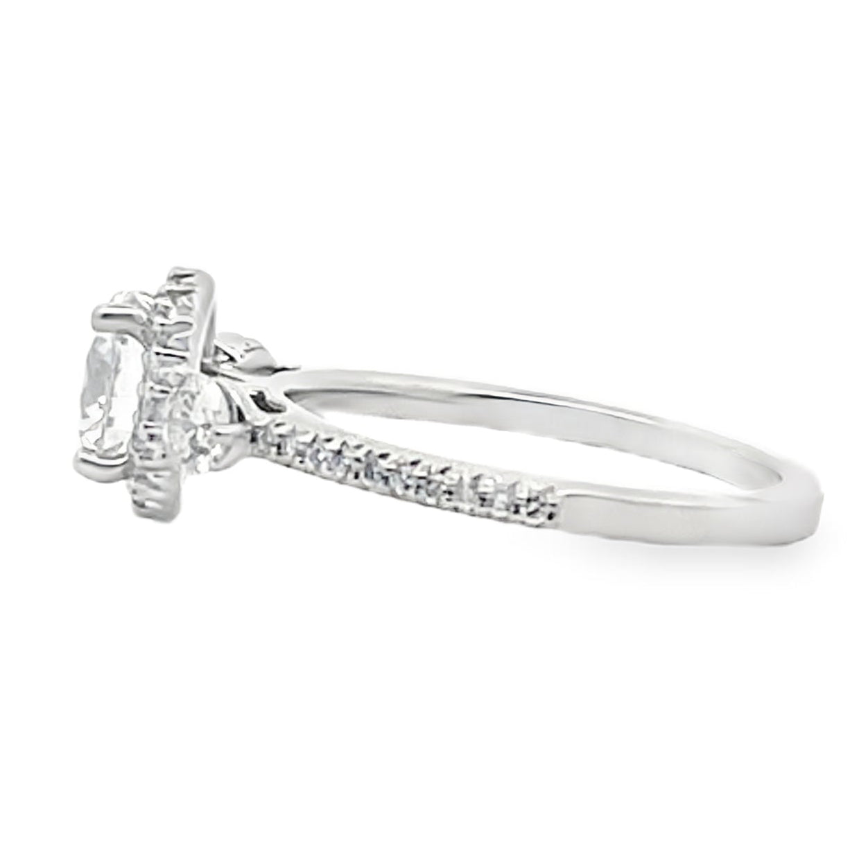 Ritani 1RZ3701CR 14K White Gold Bella Vita Three Stone Diamond Ring Setting for 6.5 Millimeter Round Stone