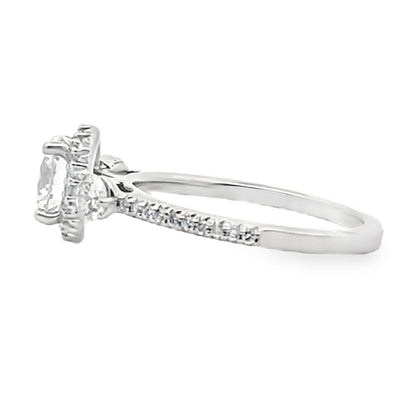 Ritani 1RZ3701CR 14K White Gold Bella Vita Three Stone Diamond Ring Setting for 6.5 Millimeter Round Stone