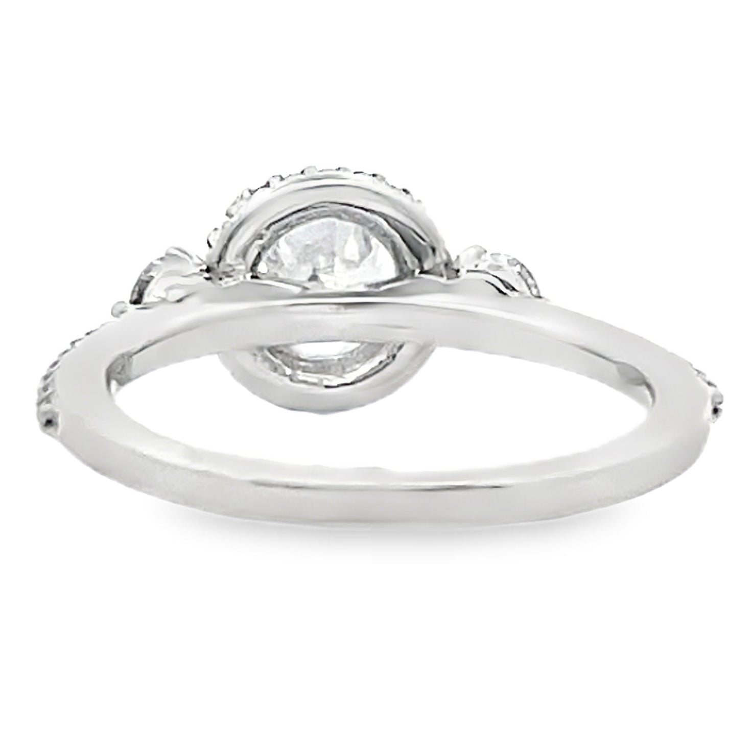 Ritani 1RZ3701CR 14K White Gold Bella Vita Three Stone Diamond Ring Setting for 6.5 Millimeter Round Stone