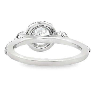Ritani 1RZ3701CR 14K White Gold Bella Vita Three Stone Diamond Ring Setting for 6.5 Millimeter Round Stone