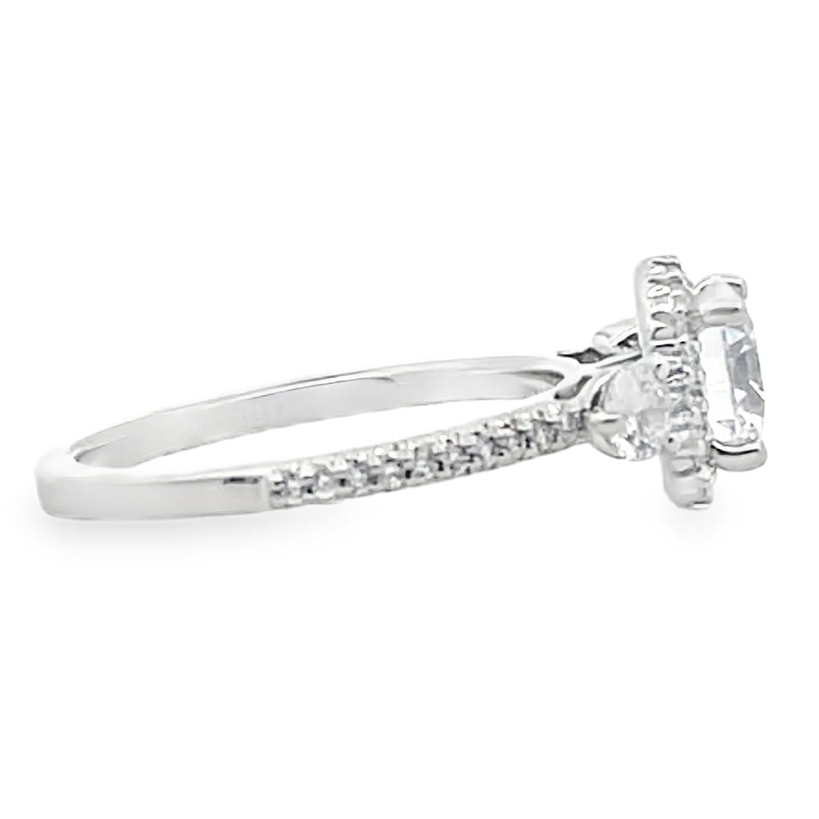 Ritani 1RZ3701CR 14K White Gold Bella Vita Three Stone Diamond Ring Setting for 6.5 Millimeter Round Stone