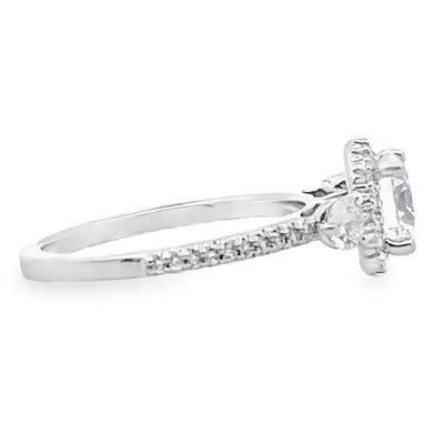 Ritani 1RZ3701CR 14K White Gold Bella Vita Three Stone Diamond Ring Setting for 6.5 Millimeter Round Stone