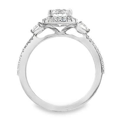 Ritani 1RZ3701CR 14K White Gold Bella Vita Three Stone Diamond Ring Setting for 6.5 Millimeter Round Stone
