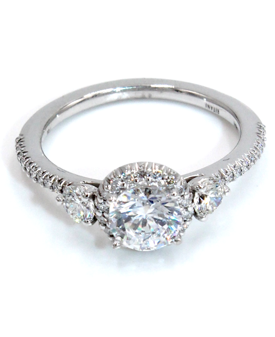Ritani 1RZ3701BRWG Bella Vita Three Stone Halo Engagement Ring