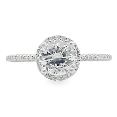 Ritani 1RZ3702 French-Set Halo Engagement Ring Setting for 6.5 Millimeter Round Center Stone