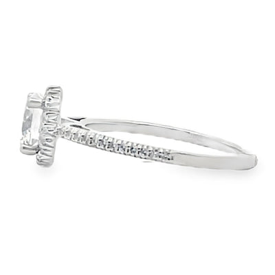 Ritani 1RZ3702 French-Set Halo Engagement Ring Setting for 6.5 Millimeter Round Center Stone