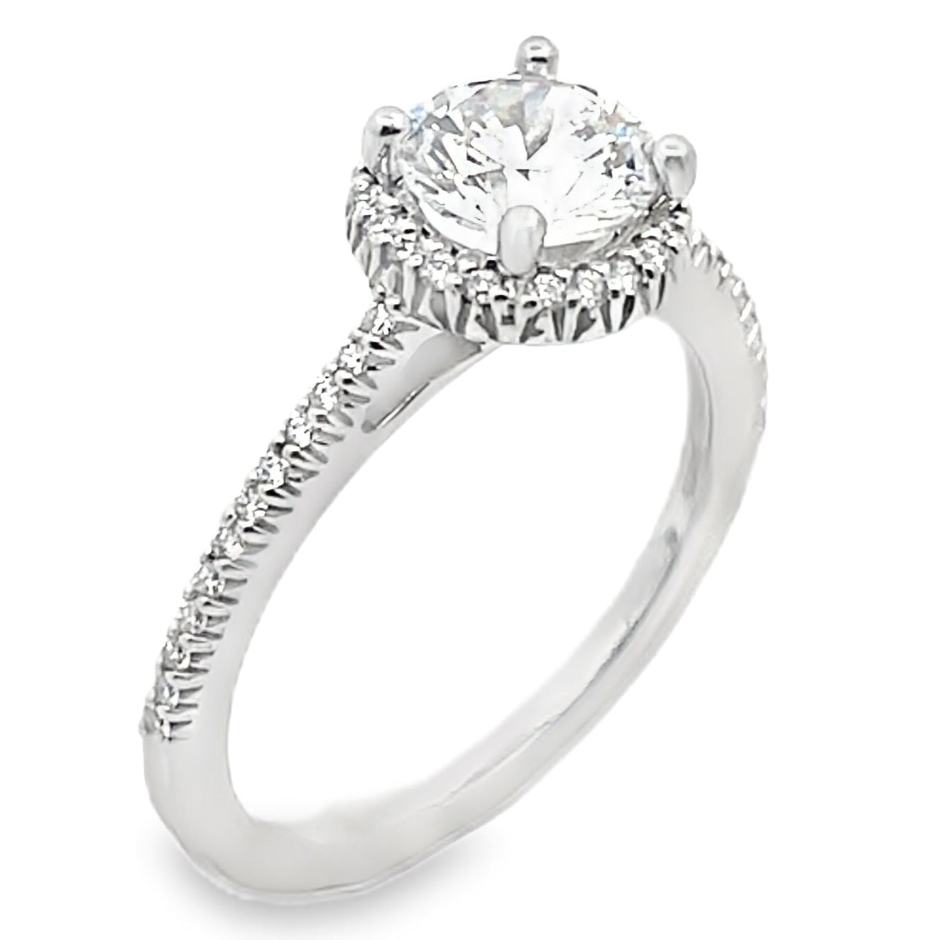 Ritani 1RZ3702 French-Set Halo Engagement Ring Setting for 6.5 Millimeter Round Center Stone