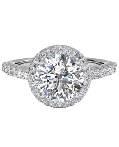 Ritani 1RZ3705 Bella Vita 18K Halo Engagement Ring Setting for 6.5 Millimeter Round Center Stone