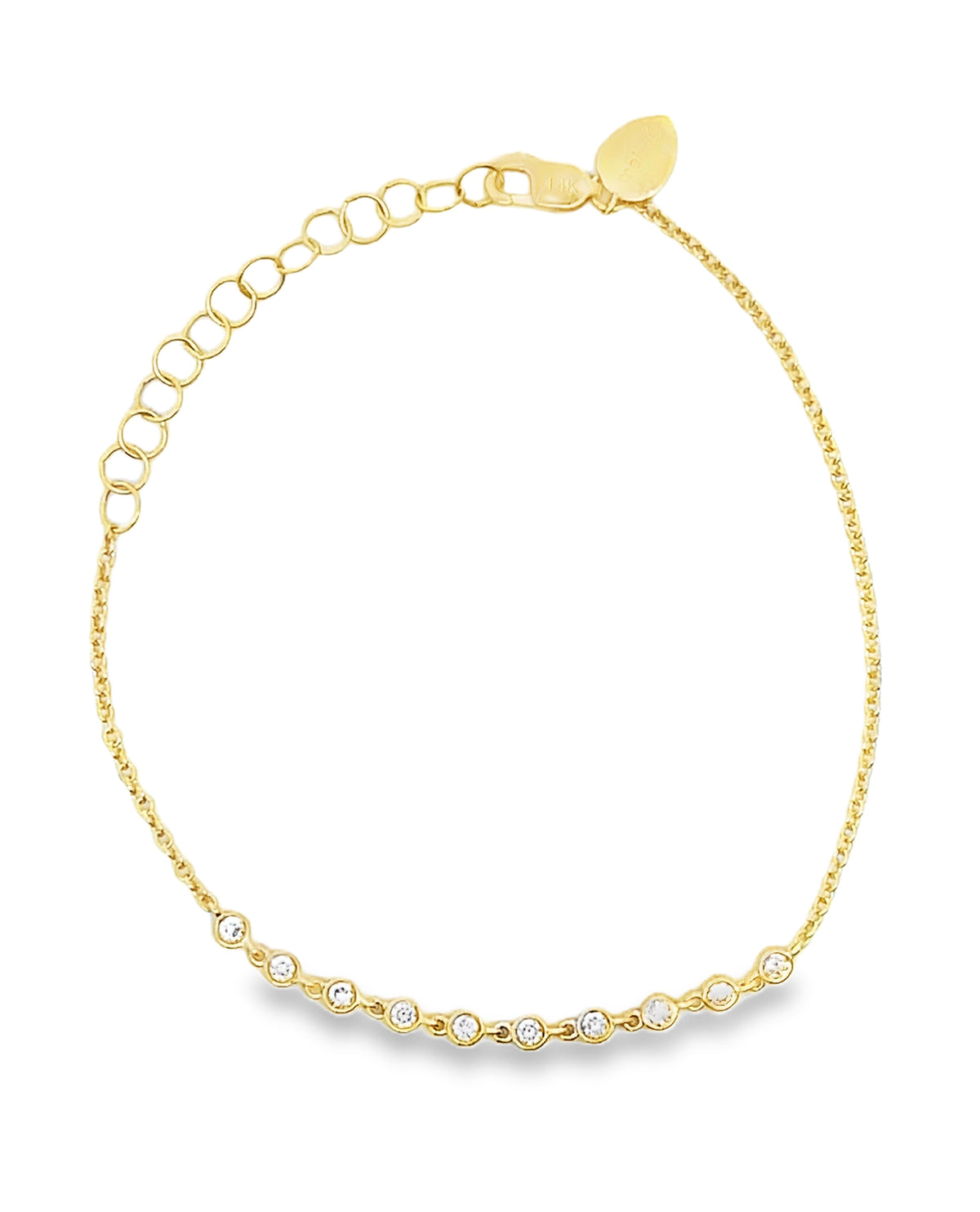 Meira T 1B5177/YG 14K Yellow Gold Adjustable Bezel Diamond Bracelet