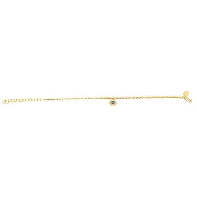 Meira T 1B6941/YB 14K Yellow Gold Evil Eye Bracelet with Sapphire & Diamonds
