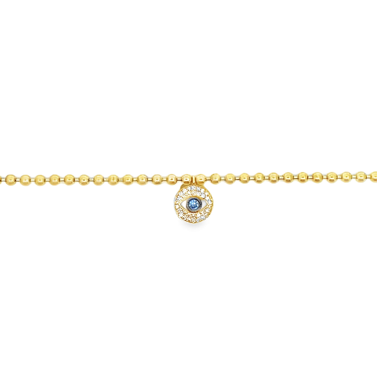 Meira T 1B6941/YB 14K Yellow Gold Evil Eye Bracelet with Sapphire & Diamonds