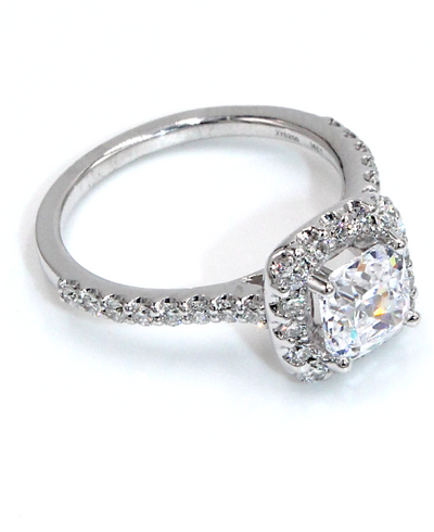 Ritani 1CUZ1321ER 14k White Gold Halo Engagement Ring for 6 Millimeter Round Stone