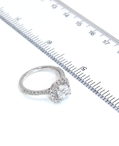 Ritani 1CUZ1321ER 14k White Gold Halo Engagement Ring for 6 Millimeter Round Stone