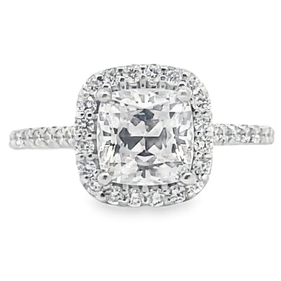 Ritani 1CUZ1321ER 14k White Gold Halo Engagement Ring for 6 Millimeter Round Stone